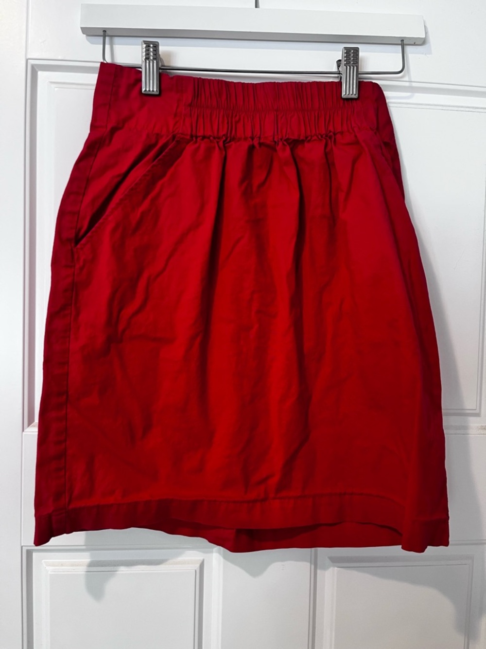 Women’s Red Elastic Waist Casual Skirt